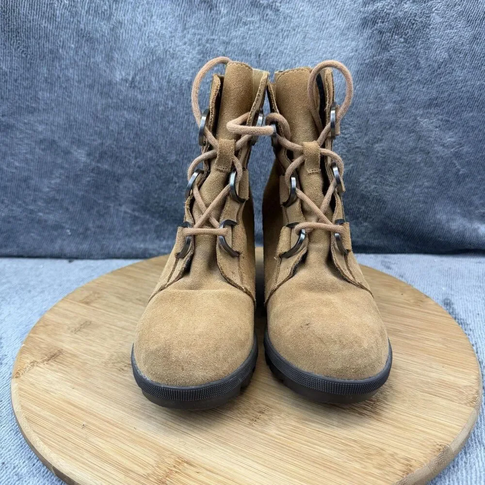 Sorel Joan of Arctic Shoes Girls Size 3 Brown Suede Casual Sneakers NY2988-224